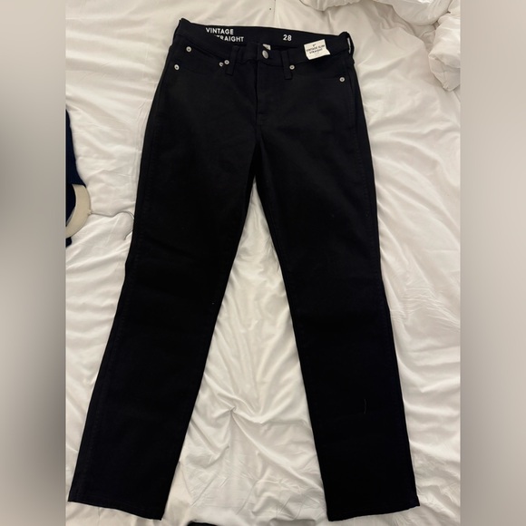 NWT J.CREW 9” vintage slim straight black size 28 - Picture 6 of 9